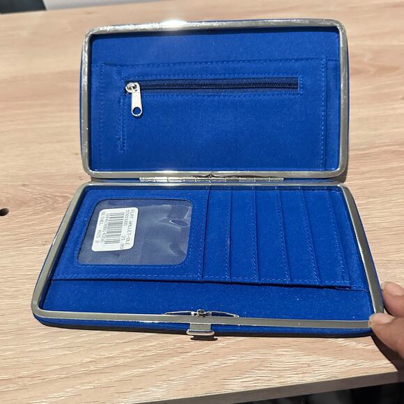 Ole Miss Rebels Collegiate Flat Wallet Card Slots Blue Red College University - Picture 6 of 7